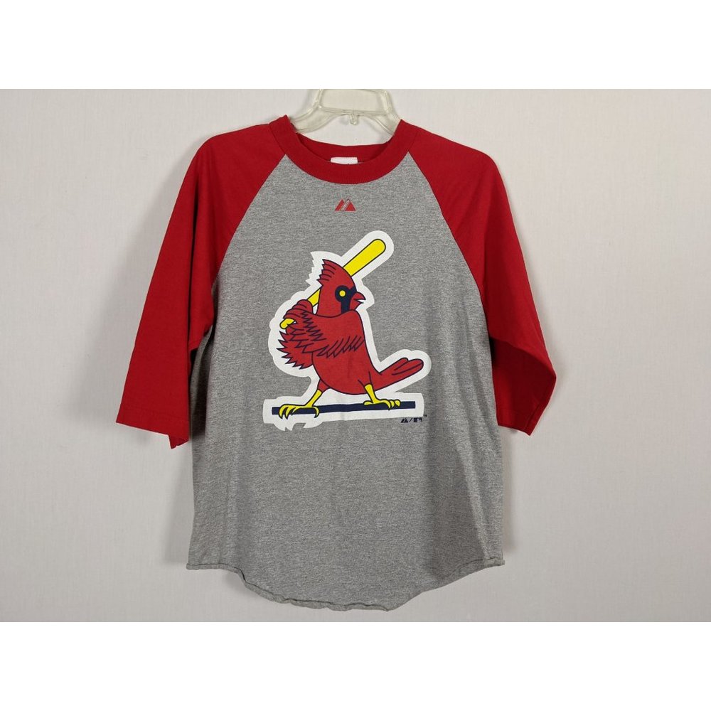 Majestic St. Louis Cardinals gray and red Reglan‎ men shirt size M
